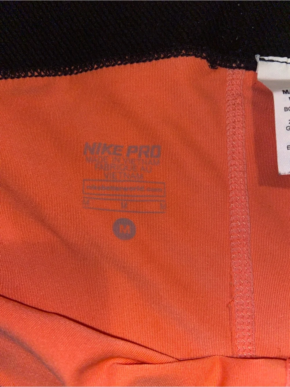 Nike Coral Athletic Pro Shorts with Black Waistband